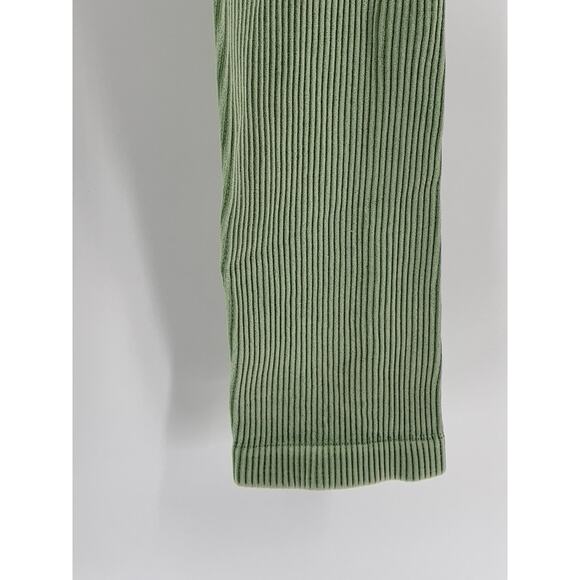 UNBRANDED Women's Green Ribbed High-Rise Pull-On Compression Leggings SZ M - Picture 9 of 10